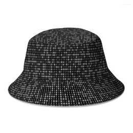 Berets Hacker Code Geek Linux Bucket Hat For Women Men Teenager Foldable Bob Fishing Hats Panama Cap Streetwear