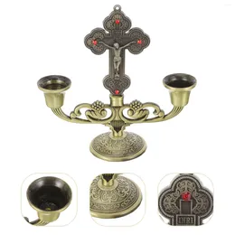 Candle Holders Decorative Alloy Desktop Candlestick Household Metal Craft Holy Holder Home Decor