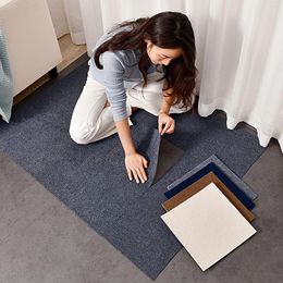 Carpets 30cm Square Anti-slip Wear-resistant Floor Sticker Silent Self-adhesive Carpet Thicken Breathable Mat Tiles 1pc