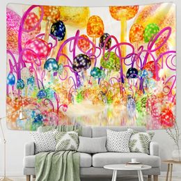 Tapestries Cartoon Mushroom Tapestry Wall Hanging Bohemian Style Witchcraft Hippie Aesthetics Room Home Decor