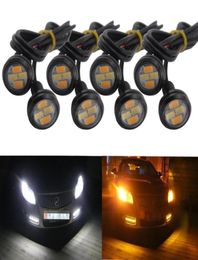 10pcs Car Styling 23mm 5730SMD Dual Colour White Amber Eagle Eye LED DRL Turn Lights For Car motor truck offroad6032318