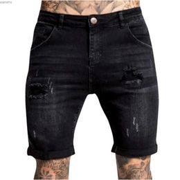 Men's Shorts 2023 Spring/Summer Mens denim shorts mens clothing beach torn jeans denim cotton shorts casual mens shortsL2404