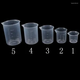 Measuring Tools 2Pcs Transparent Kitchen Laboratory Plastic Volumetric Beaker Cup