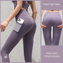 aloll lycra fabric solid color women yoga pants high waist sports gym wear leggings elastic fitness lady outdoor sports trousers 2024 newXNSJ