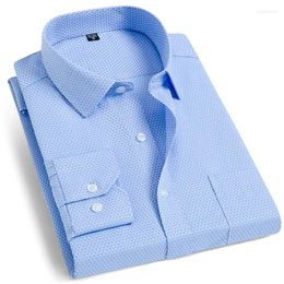 Men's Dress Shirts Cotton Shirt No-iron Business Solid Colour Casual Twill Fashion Long Sleeve Social Office High Quality Formal Wear