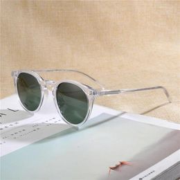 Sunglasses Polarised For Men And Women OV5183 Clear Crystal Transparent Acetate Frame Round O'malley Male Sun Glasses