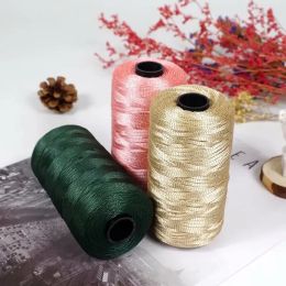 1pc 100g Crochet Yarn Satin Webbing Designed Blended Fancy Yarn for DIY Hat Handbag Hollow Line Viscose Ice Rope