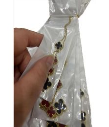 18K gold stainless steel clover designer necklace for women fashion 4 leaf 5 flower luxury shell classic love heart pendant 9908460