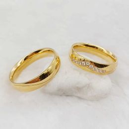 Band Rings High Quality Dubai African Designer 24k Gold Plated Exquisite Jewelry Love Crown Promise Couple Ring