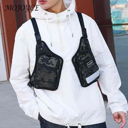 Backpack Fashion Chest Bag Multifunctional Oxford Cloth Hip-Hop Waist Bags Streetwear Reflective Stripe Adjustable Strap For Men Women