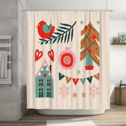 Shower Curtains Christmas Elements Curtain 72x72in With Hooks DIY Pattern Lover's Gift