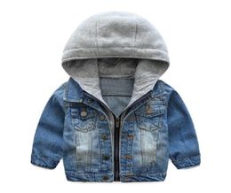 2018 Kids Denim Jacket Boys Jean Coat Clothing Fashion Causal Girls Cardigan Children Outerwear Cowboy Toddler Hooded 210yrs Y1898417427