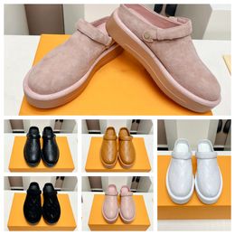 Womens platform Sandals Designer Leather Flat Casual Shoe sliders mens Rubber Slide Summer Slipper Mule cover toes fashion summer Suede surface Luxury 2024 35-41