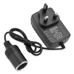 Home To 12V AC/DC Socket Outlet Car Charger Power Adapter Converter 240V Mains Plug Cigarette Lighter Socket