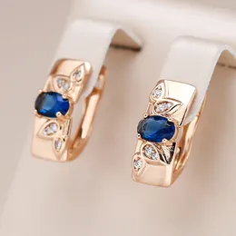 Dangle Earrings Kinel Luxury 585 Rose Gold Color Symmetry Pattern Drop Earring For Women Blue Natural Zircon Accessories Vintage Daily
