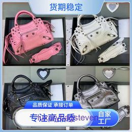 Balencigs Le Cagole Luxury Handle Purse Soft Leather Crossbody Bags goods New Heavy Industry Advanced Versatile Rivet Girl Motor With Real Logo