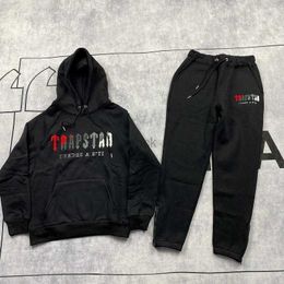 Men's Tracksuits Mens Tracksuits Mens Tracksuits Men Women Colour Flocking Hoodie Sweatshirt Suit Trapstar Fleece Set Hoody Mens Clothing Sweat TrapstarMens 240314