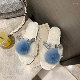 Slippers Home Cute Warm Cotton Ladies Autumn And Winter Comfortable Furry Women Fashion Women's Shoes