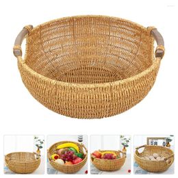 Storage Bottles Egg Basket Kid Snack Container Large Woven Handle Plastic Bread Tray Baskets Child