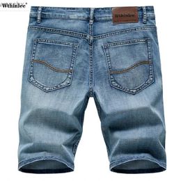 Men's Jeans 2024 Summer New Mens Denim Shorts Classic Black Blue Thin Fashion Slim Fit Business Casual Jeans Mens BrandL2404