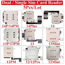 Dual Sim Card Tray Socket Slot Adapter Connector Flex Cable For iPhone Single 13 Pro Max 12Pro 13mini 14ProMax 14Plus 5Pcs/Lot