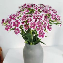 Decorative Flowers 53cm Artificial Carnation Single Branch Silk Flower Mother's Day Bouquet Birthday Floral Home Office Decor