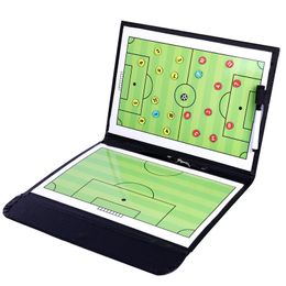 Foldable Football Magnetic Tactic Board Soccer Coaching Clipboard for Match Train With Marker Pieces 2-in-1 Soccer Accessories