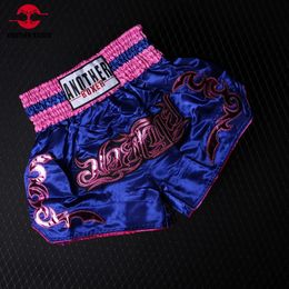 Muay Thai Shorts Embroidery Boxing Men Womens Kids 2024 Grappling Sparring Kickboxing Training Match Fight Wear 240318