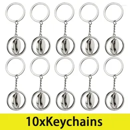 Keychains 10Pcs Rotating Mini Keychain Key Ring Pendant Car Bag Ornament Boys Gift