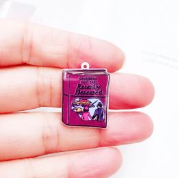 Teacher Acrylic Charm Apple Love Best Teacher Life Super Power Epoxy Charms For DIY Earrings Women Girls Jewelry Finding Crafts