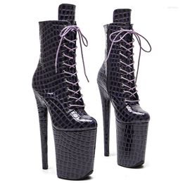 Boots Leecabe 23CM/9inches Shiny PU Upper Pole Dance Shoes High Heels Boot