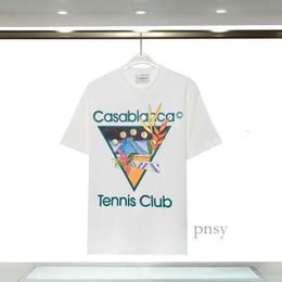 Tennis Mens Club T Shirt Mens Casablanca Shirt Nofs Mode Casual Tees Kleidung Street Size S-3xl Summer White Black Blue Clothing Ess 950