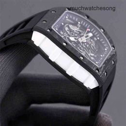 Swiss Luxury Watches Richadmills Mechanical Watch Chronograph Wristwatch 055 Fully Automatic Mechanical r Watch Carbon Fibre Case Tape Mens Watch Designer Waterp