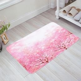 Carpets Japanese Style Cherry Blossoms Pink Kitchen Floor Mat Living Room Decor Carpet Home Hallway Entrance Doormat Anti Slip Rug