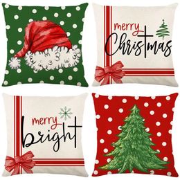 Pillow Christmas Cover Holiday Festive Decorations For Home Ornament Happy Year Decor 2024