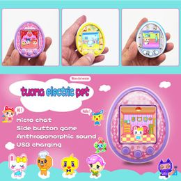 Newest Virtual Cyber Pet Original 90s Electronic Pet Colour Kid Puzzle Toy Digital HD Screen E-Pet Fencing System Interactive Toy