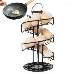 Kitchen Storage Egg Dispenser Stand Holder Spiral Rack Basket Skelter Organizer Tool