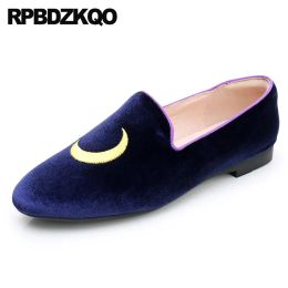 Flats Slip On Ladies Large Size Kawaii Women 10 Chinese Embroidered Shoes 41 Embroidery 33 China Navy Blue Flats Loafers 2021 Velvet