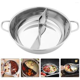 Double Boilers Stainless Steel Mandarin Duck Pot Divider Pan Skillet Kitchen With Handle Induction Cooker Cooking