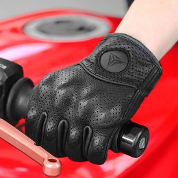Gloves Motorcycle gloves genuine leather for men and women riding motorcycles tactical warmth protection sheepskin touch screen offroad
