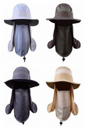 Outdoor Activity Cycling Sun Cap Fishing Hat Unisex Wide Brim Sun Protection Hat With Removable Neck Flap Face Cover ZZA9663193055