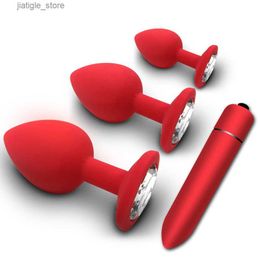 Other Health Beauty Items 4-piece anal plug female anal plug male homosexual silicone mini anal toy erotic bullet vibrator adult anal 18+ Y240402