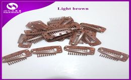 100pcsbag 38mm hair weave Clips with silicone for hair extensions and weft black brown blonde in Stock 1125277