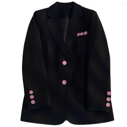 Women's Suits Korean Blazer Coats For Clothing 2024 Spring Autumn Blazers Single Breasted Black Suit Jackets Female Tops WV213