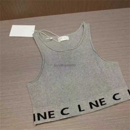 Designer Cel Womens Tank Tops t Shirts Summer Women Tops Tees Top Embroidery Sexy Off Shoulder Gray Casual Sleeveless Backless Top Shirts Solid Stripe Color Vest 383k