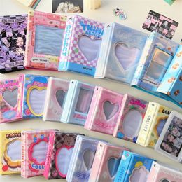 MINKYS Kawaii ins Hot Pink Kpop Photocards Collect Book 3 inch Photo Cards Storage Book School Stationery