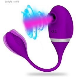 Other Health Beauty Items 2 in 1 Clitoris Sucking Vibrator for Women Vibrating Licking Oral Clit Vacuum Stimulator Female Goods s for Adults Y240402