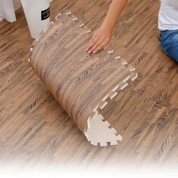 Carpets Modern Thicken Foam Mat Wood Grain Puzzle Baby Play Splicing Bedroom Soft Floor Kids Rug Living Room Crawling Carpet Decorate