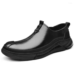 Casual Shoes 2024 Men Business Leather Comfortable Slip On Formal Lightweight Footwear