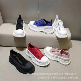24% OFF Designer shoes Canvas Womens Heightening Little White Lace up Pine Cake Thick Sole Dad Shoes